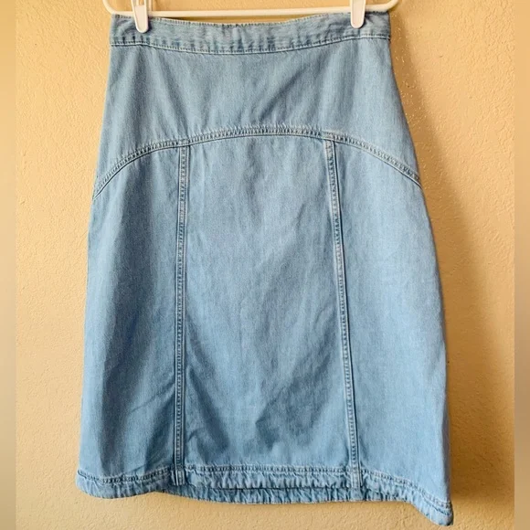 Old Navy High Rise Denim Coastal Cowgirl Rodeo Drapey Denim Maxi Skirt Size 6 - Picture 3 of 9